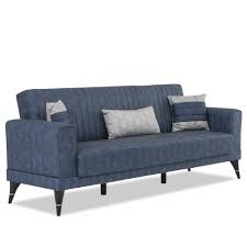 The cushion accessories can also be used to personalise the sofa, adapting to the ergonomic and aesthetic necessities of each user. Veronica 3 2 1 Fabric Sofa Set Deep Blue Grey