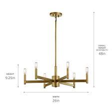 Light bulb(s) not included with this light fixture. Erzo 6 Light Chandelier Natural Brass Kichler Lighting