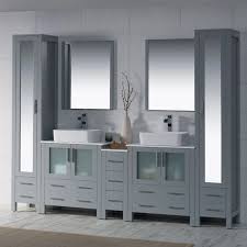 This free woodworking plans and projects category lists woodworking plans offered by other woodworking web sites. Blossom Sydney 102 Vanity Set With Vessel Sinks And Mirror Linen Cabinet Metal Gray