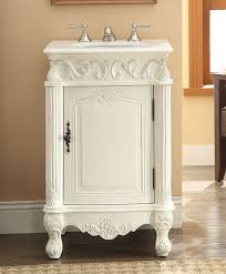 The vanity top should be 1 inch wider and 1 inch deeper than the vanity cabinet. Adelina 21 Inch Antique White Finish Bathroom Vanity