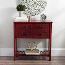 The new boxes are in stock and ready to go. Red With Black Beadboard 4 Drawer Console Table Kirklands