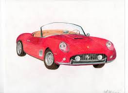 2505 gt esemplari prodotti : 1961 Ferrari 250 Gt California Drawing By Mitch Nolte