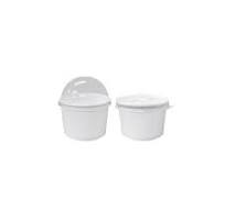 CCF 4OZ(D75MM) PET Plastic Dome Lid With No Hole For Ice Cream Paper Cup -  1000 Pieces/Case