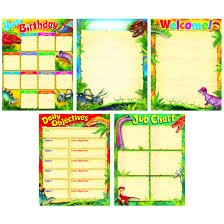 Trend Enterprises Discovering Dinosaurs Learning Chart Set Of 5