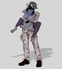 Rule 34 - Absurd Res Anthro Armor Big Breasts Black Hair Black Markings  Blue Eyes Blue Highlights Bodily Fluids Breasts Camo Camo Clothing Camo  Print Canid Canine Clothing Cum Cum Inside Duo