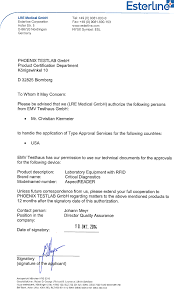 8048000 Rfid Reader Cover Letter Poa Lre Medical Gmbh Esterline