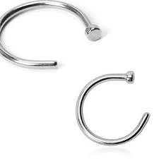 316l Surgical Steel Open Ended Nose Ring Half Hoop With Stopper Pierced Universe Nose Hoop Nose Rings Hoop Nose Ring