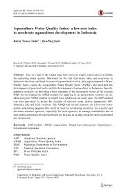 According to the department of environment. Pdf Aquaculture Water Quality Index A Low Cost Index To Accelerate Aquaculture Development In Indonesia Robby Yussac Academia Edu