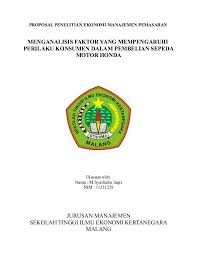 Check spelling or type a new query. Proposal Penelitian Ekonomi Manajemen Pemasaran