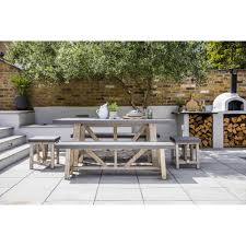 Cement garden furniture table with 2 benches picnic concrete stone and large bench set cast is it for design dining west elm google search tables granite round 4. Garden Trading Chilson Table Bench And Stool Set Small Black By Design