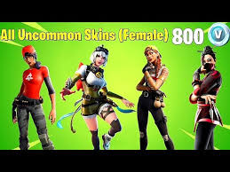 Uncommon skins comes only a certain time throughout the year, even if that only means xmas theme skins around xmas top 15 fortnite best female skins that look freakin awesome! All Uncommon Skins In Fortnite Female All 800 V Bucks Skin Youtube