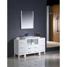 54 white vanity set w medicine cabinet. Fresca Torino 54 Inch White Modern Bathroom Vanity With 2 Side Cabinets And Undermount Sink White Size Single Vanities Bathroom Sink Vanity Single Sink Bathroom Vanity White Vanity Bathroom