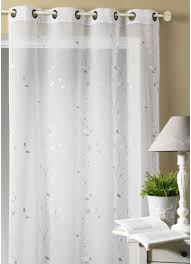 Voilage Etamine Brodee Feuillage Blanc Homemaison Vente En Ligne Tous Les Voilages Rideaux Voilage Gris Rideaux Voilages