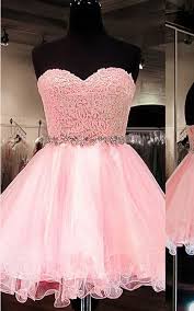 Blush Strapless Sleeveless Ball Gown Mini Sweetheart Beading Appliques Lace Short Homecoming Dress En 2020 Vestidos Para Quinceanos Vestidos De Xvs Vestidos De Fiesta Cortos