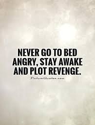 Never Go To Bed Angry Stay Awake And Plot Revenge - Revenge Quotes ...