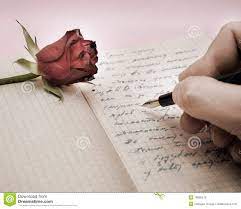 Escriba Una Letra De Amor Con Una Rosa Foto de archivo - Imagen de amor, vendimia: 18806570