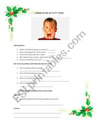 It's actually very easy if you've seen every movie (but you probably haven't). English Worksheets Home Alone Christmas Quiz
