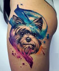 Watercolor dog tattoo timelapsehi, my name is konstantin siegel, an artist from berlin, germany. Watercolor Dog Tattoo C Tattoo Artist Ewa Sroka Dog Tattoos Dog Paw Tattoo Dog Tattoo