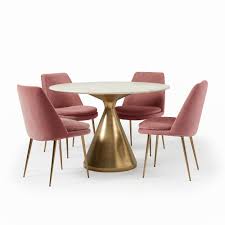The stylish harlow ring chair by safavieh transforms any dining room with instant glamour. Buy Online Silhouette Pedestal Round Dining Table Finley Chair Set Now West Elm Uae