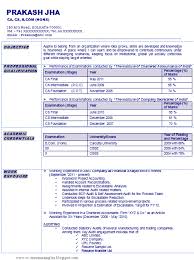 Resume Sample of a Chartered Accountant & Company Secretary in India ...