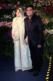 File:a r rahman,saira banu from the audio release of. Virat Kohli Anushka Sharma S Wedding Reception A R Rahman And Saira Banu