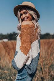 If knitting with more than one yarn color, it's great to write down your design plans for colors a, b, c, d, and e. Favorite Flurries Color Block Knit Sweater Impressions Online Boutique Page 1