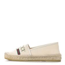 Gucci Canvas Logo Espadrilles 37 Off White 578222 Reach new heights with gucci's logo platform espadrilles. fashionphile