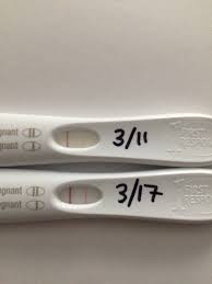 Some pregnancy tests involve two lines: Pregnancy Test Control Lines Started Out As Light But Are Getting Darker