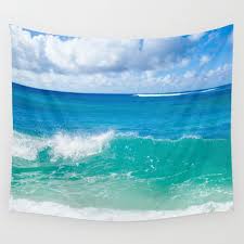 Patty's unique design is printed on proprietary. Ocean Wave Wall Tapestry 6 Sizes Grommets Beachlovedecor Com Modern And Beach Themed Home Decor