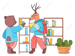 Cactus and succulent illustration, cactaceae succulent plant doodle drawing, cartoon cactus, cartoon character, leaf, grass png. Cute Cartoon Animals Students Beer Take Book From Bookcase Royalty Free Cliparts Vectors And Stock Illustration Image 153761115