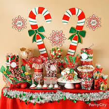 Christmas Party Ideas Party City Christmas Buffet Christmas Table Decorations Christmas Candy Buffet