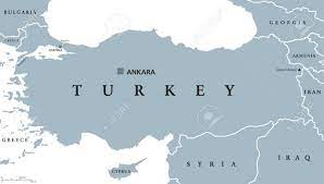 Op de wereldkaart, dan heb je alle letters te vinden: Turkije Politieke Kaart Met De Hoofdstad Ankara Nationale Grenzen En Buurlanden Republiek In Eurazie Grijs Illustratie Met Engels Etiket Op Een Witte Achtergrond Vector Royalty Vrije Cliparts Vectoren En Stock Illustratie Image