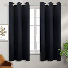 Amazon Com Bgment Black Blackout Curtains For Bedroom Grommet Thermal Insulated Room Darkening Curtains For Living Room Set Of 2 Panels 42 X 63 Inch Home Kitchen