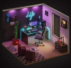 Isometric Room Isometric Room Video Game Room Design Gaming Room Setup