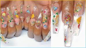 Choose from three different nail cuts: Coffin Glass Nails Detailed Step By Step Holo Butterfly Meadow Youtube