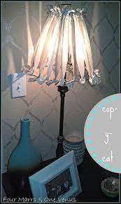 Barrel lamp shade glue gun scissors fabric; Shabby Chic Lamp Shades Diy Simplythinkshabby