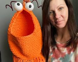 Jumbo Crochet Martian Plant Hanger: Alien Christmas Stocking