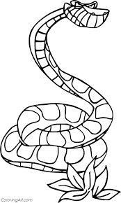 Jungle scene coloring page from forest category. Simple Kaa The Snake Coloring Page Coloringall