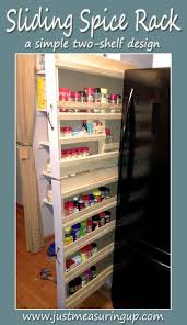 Two Drawer Sliding Spice Rack With Tutorial Rather Than The Whole Thing Sliding In And Out It S Mounted Diy Spice Rack Spice Rack Kitchen Organization Diy