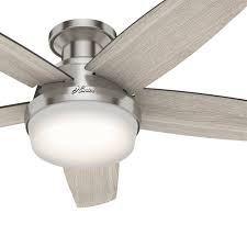 Hunter 21425 fanaway 48 ceiling fan with clear retractable blades, brushed chrome review. Hunter Fan 48 Inch Low Profile Brushed Nickel Ceiling Fan With Remote Control 840304137152 Ebay