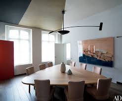 Look Inside The Chic Parisian Office Of Designer Pierre Yovanovitch Dining Table Design Modern Dining Table Chairs Blue Chairs Living Room