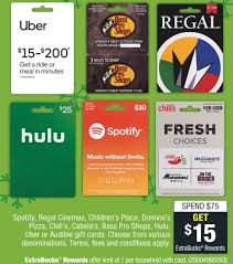 Inc.the visa gift card can be used everywhere visa debit cards are accepted in the us. Expired Cvs Buy 75 Select Gift Cards Get 15 Extrabucks Rewards Uber Hulu The Children S Place More Gc Galore