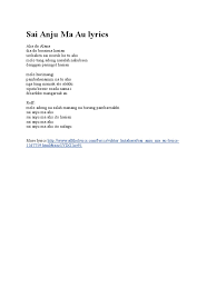 Check spelling or type a new query. Sai Anju Ma Au Lyrics