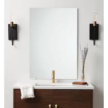 Even in small bathroom spaces, a large mirror can be used successfully. Ebern Designs Akerra Polished Edge Frameless Vanity Mirror Reviews Wayfair