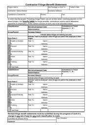 A guide to 10x benefit statements. Free 5 Contractor Fringe Benefit Statement Samples In Pdf Ms Word
