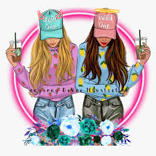 Best friends drawingpencil name : Transparent Angle Clipart Best Friends Girls Drawing Hd Png Download Transparent Png Image Pngitem