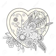 Keep scrolling for all the free coloring page options you would ever like! Heart With Floral Pattern Valentines Day Adult Coloring Page Vector Illustration Isolated On White Background Royalty Free Cliparts Vectors And Stock Illustration Image 124882685