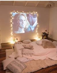 Projector And Fairy Lights To Create A Den Like Feel Housegoals Fairylight Lights House Romantic Bedroom Design Dream Rooms Romantic Bedroom