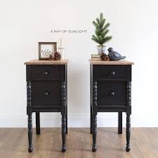 Black Nightstands Painted Tables Painted Furniture Unique Nightstand Vintage Nightstand Painting Old Furniture