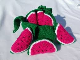 Crocheted Peelable Watermelonpdfpattern Etsy Haekling Haeklede Dyr Haeklet Mad